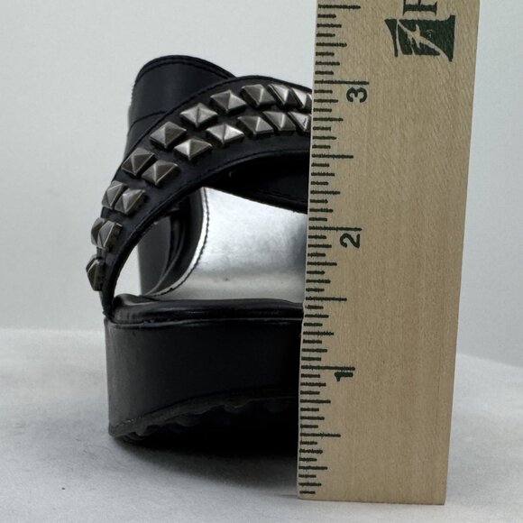 Harley Davidson Womens  Black Leather Studded Corlett Wedge Sandals D82484 Sz 6 - Picture 13 of 14